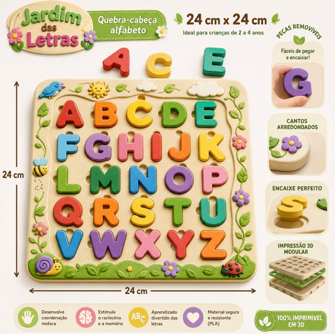 Kit com 05 Chaveiros Personalizados com Nome em PLA